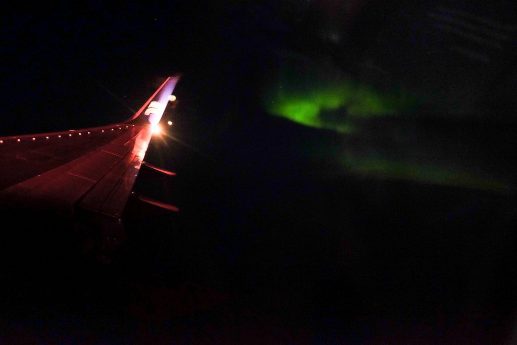 Northern light from the plane 