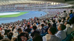 The 75,000-seater stadium was almost filled to capacity at the Morodok Techo National Stadium for the SEA Games 2023.