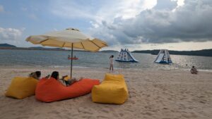 Beach front at the Bay of Lights at Sky Fest 2023 in Sihanoukville, Cambodi by Sotheavy Nou